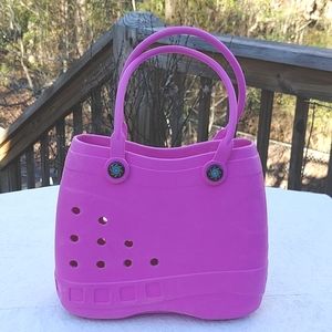 Ladies Optari rubber bag, 11" x 4..5" x 8.5", pink, great condition